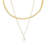 Mix Shine Double Layer Necklace - Gold