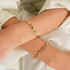 Crystal Link Bracelet - Gold