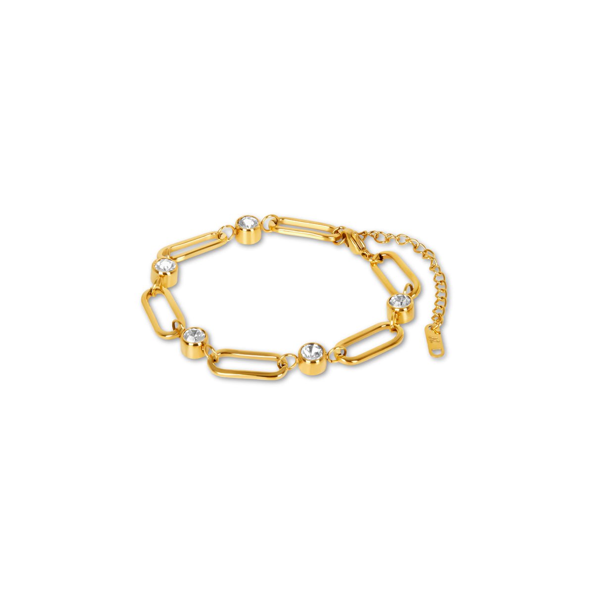 Crystal Link Bracelet - Gold