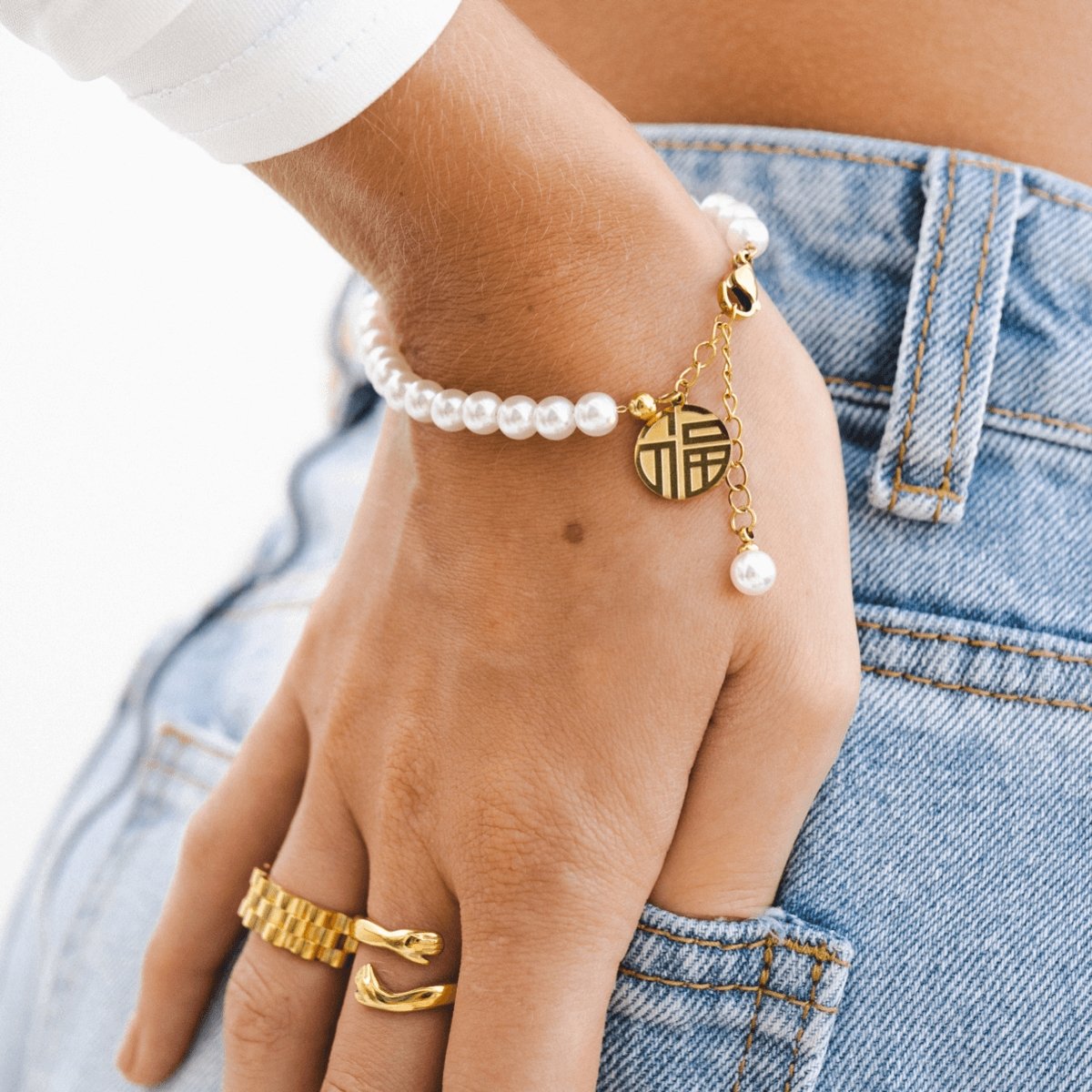 Pearl Charm Bracelet