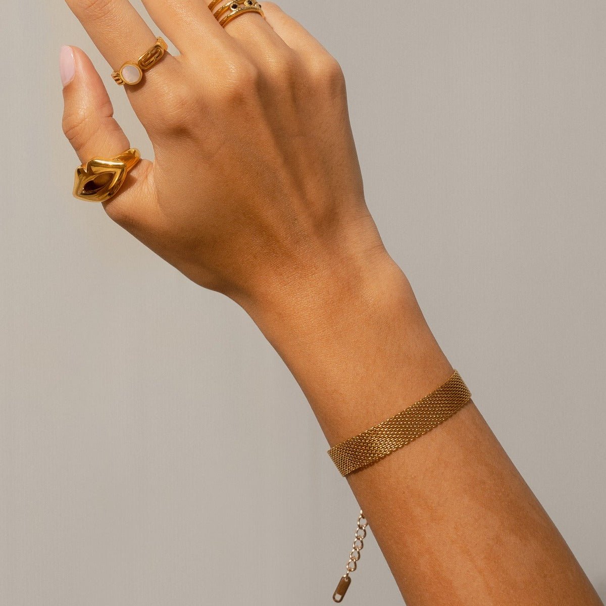 Plain Woven Bracelet - Gold
