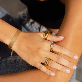 Plain Woven Bracelet - Gold