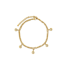 Atlas Anklet with Zirconia - Gold